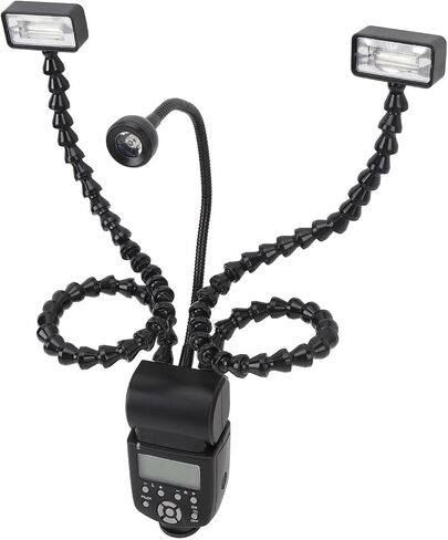 Macro Ring Flash, 3 Head LED Flash Macro Flash Light, 5600k Color Temperature, 8 Level Adjustable Focus Light, Camera Flash Light for DSLR Cameras in Saudi Arabia