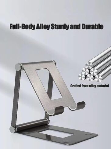 Adjustable Phone Stand - Ergonomic Tilt and Swivel Adjustment, Heavy-Duty Aluminum Metal Construction - Universally Compatible with iPhone, iPad, Mobile Phone in Saudi Arabia