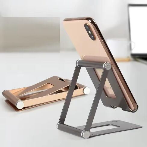 Adjustable Phone Stand - Ergonomic Tilt and Swivel Adjustment, Heavy-Duty Aluminum Metal Construction - Universally Compatible with iPhone, iPad, Mobile Phone in Saudi Arabia