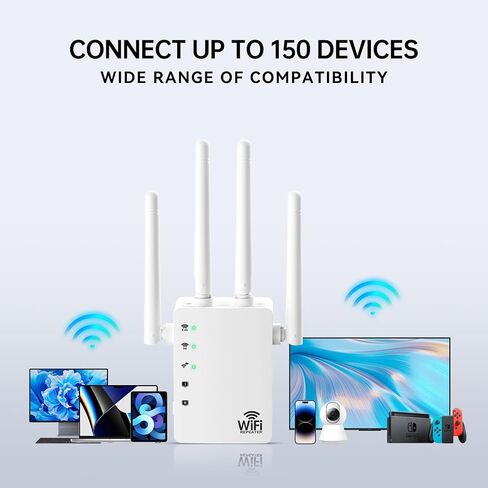 1200Mbps WiFi Extender Signal Booster - Covers Up to 11880 Sq.ft & 100 Devices, Dual Band 5GHz/2.4GHz - WiFi Extenders Signal Booster for Home, WiFfi Repeater, Internet Extender, WiFi Booster in Saudi Arabia