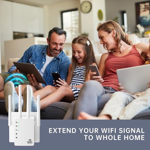 1200Mbps WiFi Extender Signal Booster - Covers Up to 11880 Sq.ft & 100 Devices, Dual Band 5GHz/2.4GHz - WiFi Extenders Signal Booster for Home, WiFfi Repeater, Internet Extender, WiFi Booster in Saudi Arabia