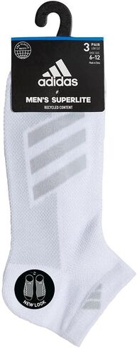 جوارب Adidas الرجالية Superlite Stripe 3 منخفضة القطع (3 أزواج)، أسود/رمادي ليلي/رمادي أونيكس، مقاس كبير in Kuwait