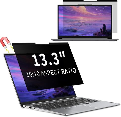 Removable Magnetic Privacy Filter for 14 inch 16:9, Anti Spy Anti-Glare Laptop Monitor Screen Protector, Blue Light Blocking Film for Notebook 14''（316 * 184） mm in Saudi Arabia