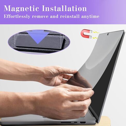 Removable Magnetic Privacy Filter for 14 inch 16:9, Anti Spy Anti-Glare Laptop Monitor Screen Protector, Blue Light Blocking Film for Notebook 14''（316 * 184） mm in Saudi Arabia