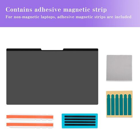 Removable Magnetic Privacy Filter for 14 inch 16:9, Anti Spy Anti-Glare Laptop Monitor Screen Protector, Blue Light Blocking Film for Notebook 14''（316 * 184） mm in Saudi Arabia
