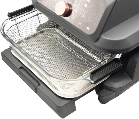 Livwell 6 Quart Glass Container Fryer مع درج وغطاء-هدية المطبخ-PFOA & PFAs خالية من المسبقة ، و 12 مسبقًا ، وجبة صغار في غسالة الصحون ، ووجبة واحدة ذات حجم عائلي للخبز ، والتحميص والقلي المقرمش in Kuwait