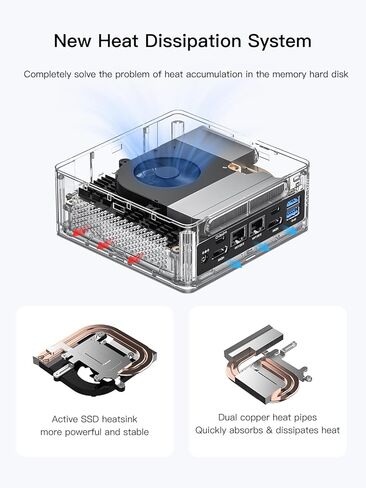 Minisforum Venus Series NAB9 MINI PC Barebone Intel Core I9-12900HK (14C/20T) ، كمبيوتر سطح المكتب المصغر بدون RAM/SSD/OS ، 2x HDMI+2X USB-C 4K@60Hz Output ، 2x 2.5G LAN ، 4X USB3.2 Small Computer (READED) in Saudi Arabia