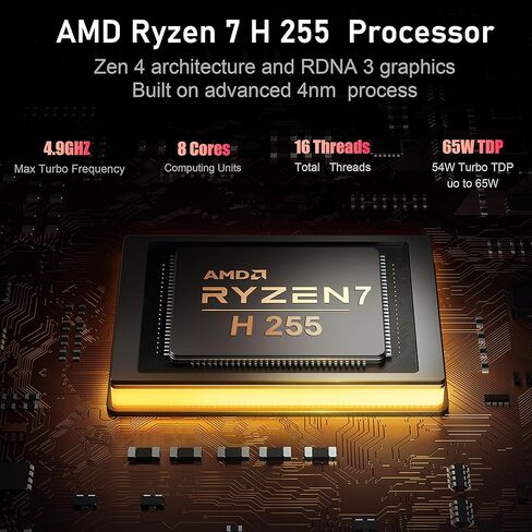 Beelink mini pc ser9 amd ryzen 7 h 255 (8c/16t ، 4.9ghz) ، 32g LPDDR5X 6400MT/S 1TB PCIE4 in Kuwait
