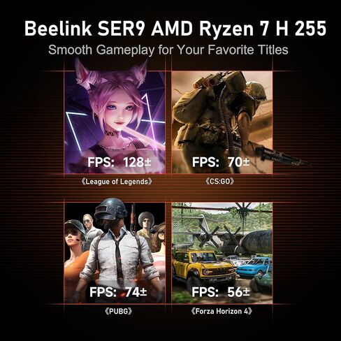 Beelink mini pc ser9 amd ryzen 7 h 255 (8c/16t ، 4.9ghz) ، 32g LPDDR5X 6400MT/S 1TB PCIE4 in Kuwait