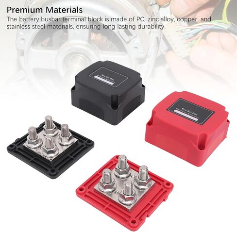 Power Distribution Block Bus Bar, 2 Pcs 4 x M10 Battery Junction Posts, 48V 400A Studs Battery Busbar Terminal Block for Automotive Marine RV Yacht in Saudi Arabia