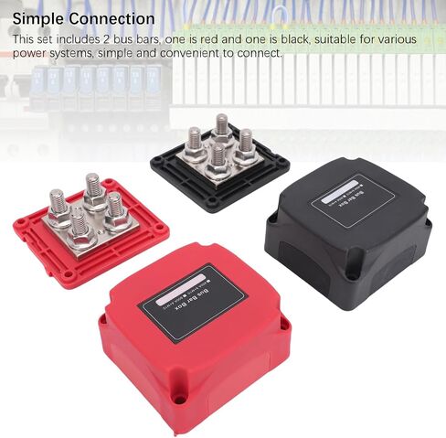 Power Distribution Block Bus Bar, 2 Pcs 4 x M10 Battery Junction Posts, 48V 400A Studs Battery Busbar Terminal Block for Automotive Marine RV Yacht in Saudi Arabia