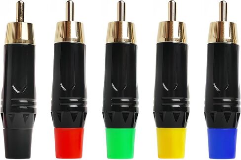 10pcs 2 -pin Gold RCA Placs - موصل فيديو AV AV Coxial AV للسماعات واللحام (Green × 10pcs) in Kuwait