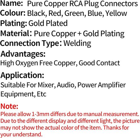 10pcs 2 -pin Gold RCA Placs - موصل فيديو AV AV Coxial AV للسماعات واللحام (Green × 10pcs) in Kuwait