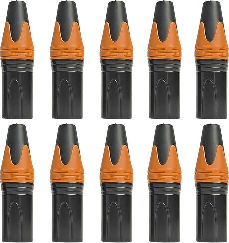 10pcs 3-pin xlr ذكور إلى محول أنثى-موصل صوتي متوازن للميكروفون ، الخلاط ، مكبر صوت (الذكور البرتقالي × 10pcs) in Kuwait