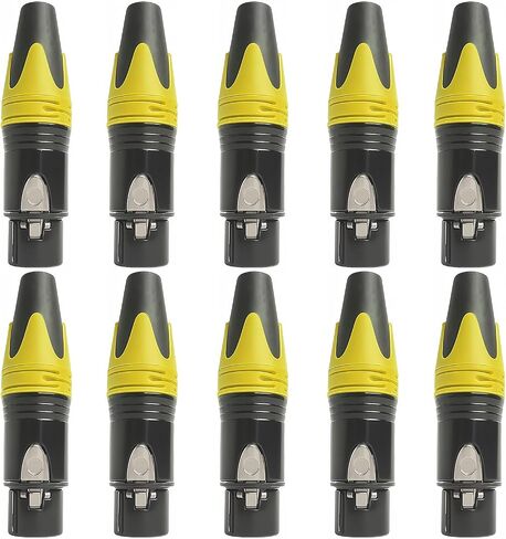 10pcs 3-pin xlr ذكور إلى محول أنثى-موصل صوتي متوازن للميكروفون ، الخلاط ، مكبر صوت (الذكور البرتقالي × 10pcs) in Kuwait