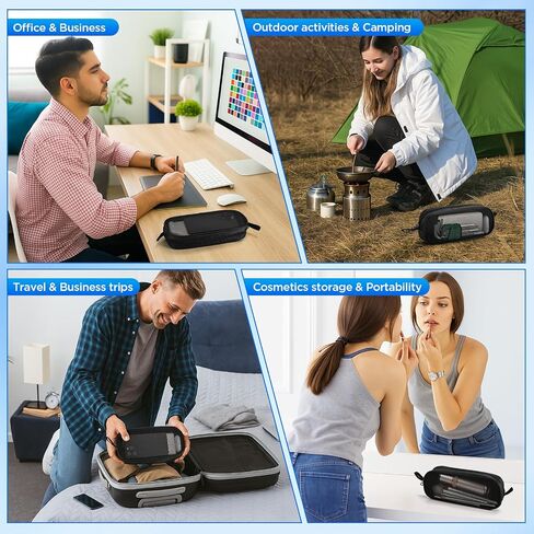 Travel Cable Organizer Case,Computer Accessories Zipper Nylon Pouch with See-Through Mesh,Potable Bag for Laptop Mouse, Power Bank, USB, Adapter, Charger, Cellphone and Cosmetics in Saudi Arabia