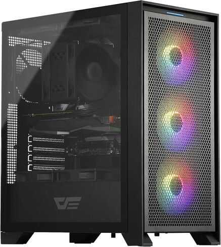 حافظة كمبيوتر DarkFlash ATX، مروحة 3 × 120 مم مثبتة مسبقًا، حقيبة كمبيوتر للألعاب مع لوحة أمامية شبكية، حافظة متوسطة الحجم لتدفق الهواء بلوحة جانبية من الزجاج المقسى (أبيض) in Kuwait