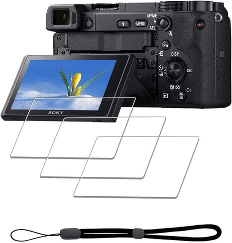 حامي الشاشة لـ Sony Alpha A6600 A6400 A6300 A6100 A6000 A5000 & Hand Lanyard [3+1 Pack] in Saudi Arabia