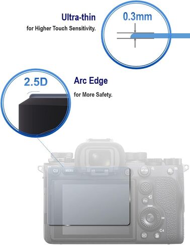 حامي الشاشة لـ Sony Alpha A6600 A6400 A6300 A6100 A6000 A5000 & Hand Lanyard [3+1 Pack] in Saudi Arabia