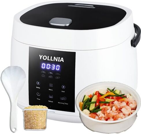 طباخ 3L للأرز 12 كوبًا (مطبوخ) ، طباخ أرز رقمي صغير ، 6 في واحد متعدد المهرج للحبوب ، خيارات مسبق وإعادة التسخين ، مؤقت تأخير 12 ساعة ، حافظ على وعاء داخلي دافئ وغير لاصار مع سلة تبخير in Saudi Arabia