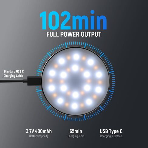 إصدار مستوى دخول NEWER ، ضوء صورة شخصية مغناطيسية متوافقة مع Magsafe iPhone ، 1W مقطع على LED Metal LED Fill Fill Fill For For Captop Video Conference Recording ، CRI95+ 840LUX/0.2M ، NL32R in Kuwait