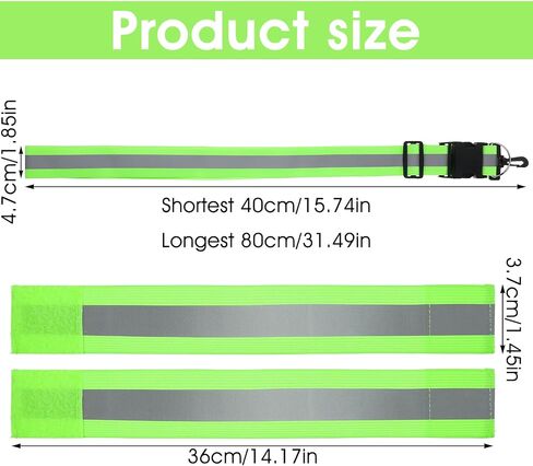Reflective Sash for Walkingt High Visibility Reflective Running Gear with 2 Wrist Straps Night Walking Safety Gear for Night Walking Cycling Running Jogging Hiking (Green) in Saudi Arabia