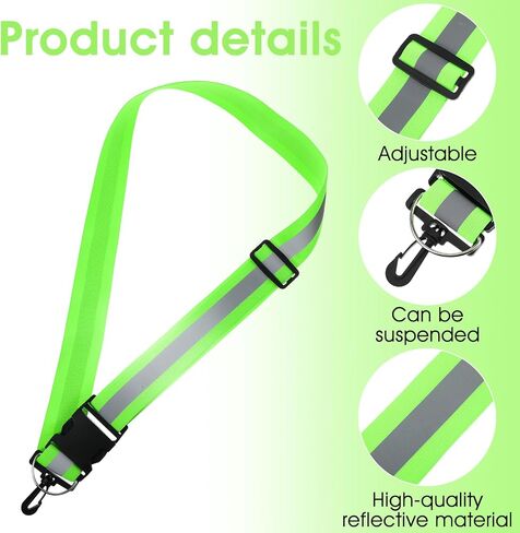 Reflective Sash for Walkingt High Visibility Reflective Running Gear with 2 Wrist Straps Night Walking Safety Gear for Night Walking Cycling Running Jogging Hiking (Green) in Saudi Arabia