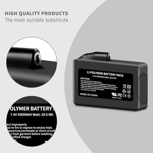 4000mAh 2Pack Lithium-ion Battery Pack for Heated Gloves, Socks, Hats, Mittens, Vest, Jacket, Hand Muff, Boots, Hat, Knee Braces Suit, for Most Winter Garments 7.4V Battery with Charger Power in Saudi Arabia