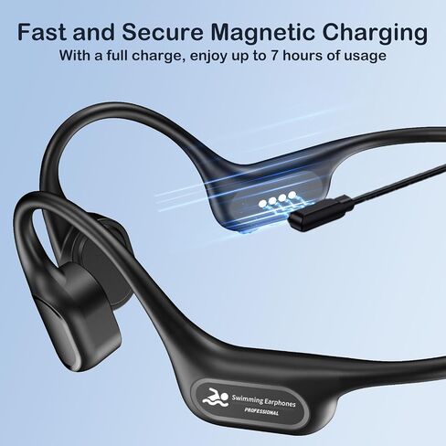Full-Coverage Liquid Silicone Swimming Headphones, IP68 Waterproof Underwater Headphones, Bluetooth 6.0&MP3 with 32GB Memory Card, Soft/Skin-Comfortable Open Ear Bone Conduction Swim Earbuds(Orange) in Kuwait