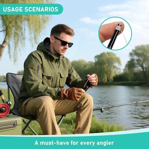 2-in-1 Fishing Line Knot Tyer Tool with Retractable Cord, Quick Tying Kit for Fly Fishing, Freshwater Saltwater Angler Accessories Lightweight Durable Design in Saudi Arabia