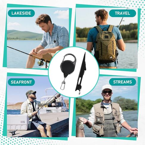 2-in-1 Fishing Line Knot Tyer Tool with Retractable Cord, Quick Tying Kit for Fly Fishing, Freshwater Saltwater Angler Accessories Lightweight Durable Design in Saudi Arabia