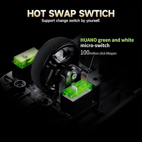 RAWM SH01PRO 8K Wireless Gaming Mouse, 55g Lightweight, PAW3950 30K DPI Optical Sensor, 8000 Polling Rate, Esports & FPS Gaming mice, Dual Receiver (1k USB Receiver and 8k dongle) in Kuwait