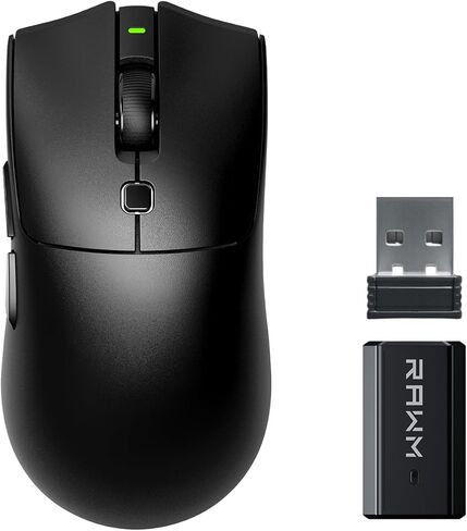 RAWM SH01PRO 8K Wireless Gaming Mouse, 55g Lightweight, PAW3950 30K DPI Optical Sensor, 8000 Polling Rate, Esports & FPS Gaming mice, Dual Receiver (1k USB Receiver and 8k dongle) in Kuwait
