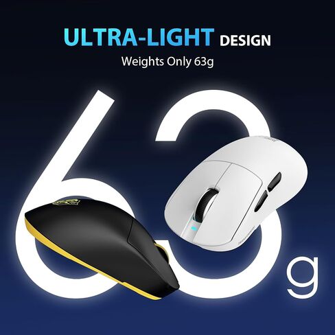 Transformers GM04 63g Lightweight Wireless Gaming Mouse, 12000 DPI, PAW3311 Sensor, 100h Battery Life, 2.4G/USB-C/Bluetooth Wireless Mouse with 5 Programmable Buttons for PC/Mac/Laptop(Black) in Saudi Arabia