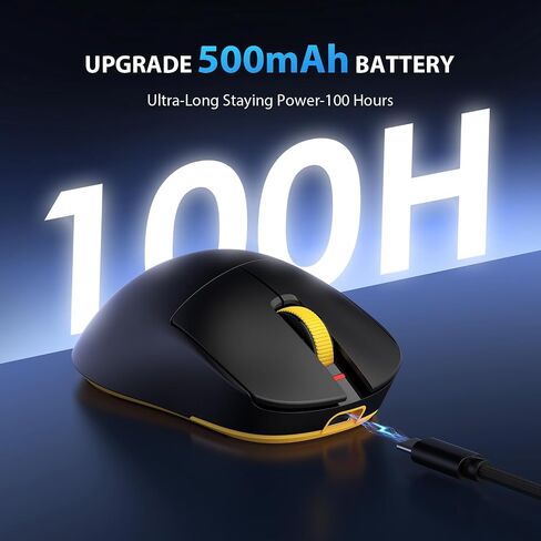 Transformers GM04 63g Lightweight Wireless Gaming Mouse, 12000 DPI, PAW3311 Sensor, 100h Battery Life, 2.4G/USB-C/Bluetooth Wireless Mouse with 5 Programmable Buttons for PC/Mac/Laptop(Black) in Saudi Arabia