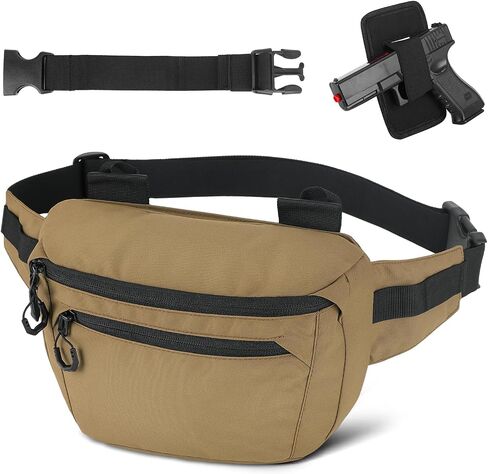 Huntvp Tactical Fanny Pack ، حقيبة خصر الحمل المخفية للرجال والنساء ، حقيبة حزام الورك العسكرية العسكرية ، و WR Nylon Bumbag مع حافظة مسدس وحزام قابل للتعديل لـ EDC ، والمشي لمسافات طويلة ، والسفر ، والأسود in Kuwait