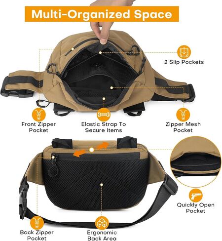 Huntvp Tactical Fanny Pack ، حقيبة خصر الحمل المخفية للرجال والنساء ، حقيبة حزام الورك العسكرية العسكرية ، و WR Nylon Bumbag مع حافظة مسدس وحزام قابل للتعديل لـ EDC ، والمشي لمسافات طويلة ، والسفر ، والأسود in Kuwait