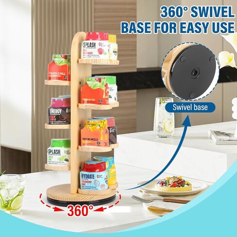 Flavor Pod Holder for Ninja Thirsti Pods, 360° Rotating 14-Flavor Storage Holder for Ninja Thirsty Drink System Pod Organizer for Ninja Thirsty Flavor Pods,Water Flavoring (Black) in Saudi Arabia