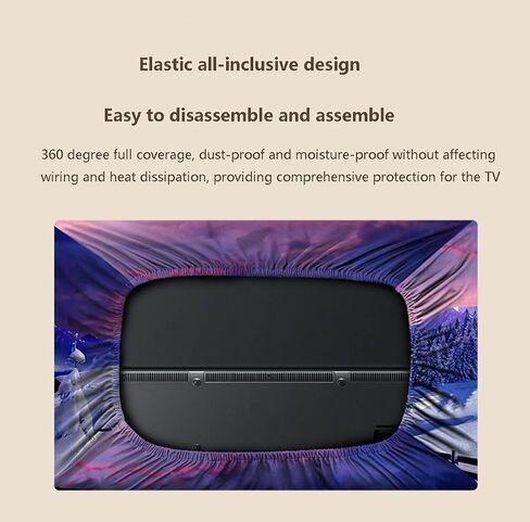 42-100 بوصة غلاف غبار داخلي عالمي غلاف غرفة نوم غرفة المعيشة ديكور LED LCD عرض الغبار غلاف القماش واقي شاشة التلفزيون (الحجم: 100 بوصة ، اللون: أ) in Saudi Arabia