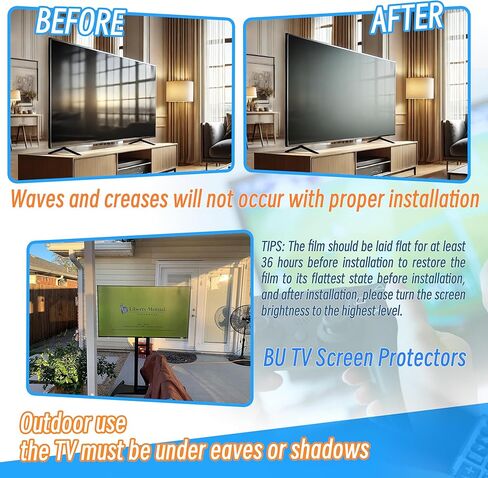 Anti Glare TV Screen Film for Standard Size 60 inch TV Screen Blue Light Filter, 60TV Glare Reducer for TV, Indoor Outdoor TV Glare Shield (60" 1328 * 749) in Saudi Arabia