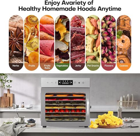 Panana Dehydrator Machine for Jerky, 18 Trays Stainless Steel Food Dehydrator, Dehydrators with Adjustable Timer and Temprature, 800W Dehydrator (Trays-18) in Saudi Arabia