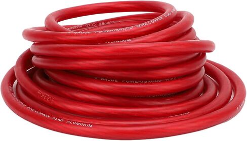 4 Gauge Wire, Copper Clad Aluminum CCA Soft Touch 25ft 4 AWG Power Ground Cable for Car Speaker Systems Rv Trailer, Made with, Soft Touch Sheath, Color Coded Wires, for Easy (Red) in Saudi Arabia