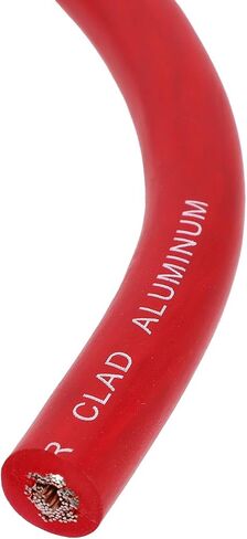 4 Gauge Wire, Copper Clad Aluminum CCA Soft Touch 25ft 4 AWG Power Ground Cable for Car Speaker Systems Rv Trailer, Made with, Soft Touch Sheath, Color Coded Wires, for Easy (Red) in Saudi Arabia