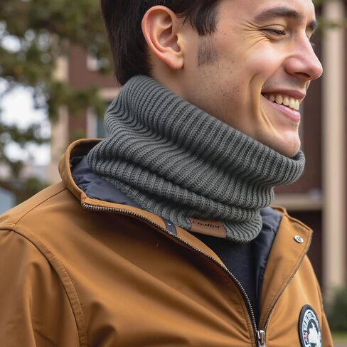 Neck Gaiters for Men Winter Warm Neck Warmer Thick Knit Windproof Gaiter Scarf Cold Weather Scarves in Kuwait