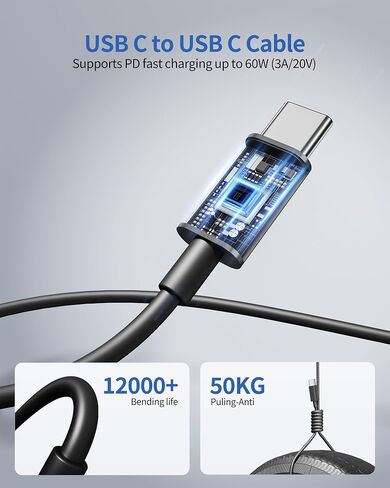 for iPhone 16/15 Pro Charger Fast Charging, 2-Pack 35W USB C Super Fast Wall Charger Block with 2Pack 10FT Long Type C Cable for iPhone 16/15 Pro Max/Plus/16e, iPad Pro/Air/Mini, MacBook Air in Kuwait