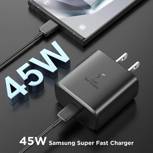 45W Super Fast Charger USB C Android Phone Charger استبدال شحن سريع لـ Samsung Galaxy S25/S25 Ultra/S25+/S24 Ultra/S24/S24+/S23 Ultra/S23/S22/S20/S21/ملاحظة 10 ، علامة تبويب 6ft C in Kuwait