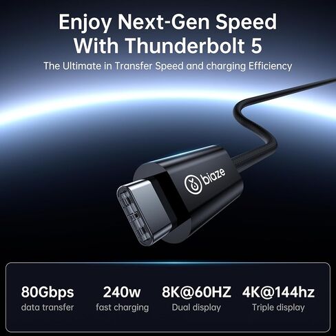 يدعم كبل بيانات Intel Certified Thunderbolt 5 ، و Cable Cable USB-C 1.6 قدم إلى USB-C ، شحن 240 واط ، ويصل إلى عرض النطاق الترددي الذي يصل إلى 120 جيجابت في الثانية ، ودعم شاشة 8K/4K ، و iPhone 16 ، و MacBook ، ومزيد من الأجهزة in Saudi Arabia