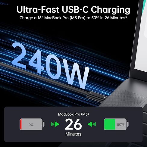 يدعم كبل بيانات Intel Certified Thunderbolt 5 ، و Cable Cable USB-C 1.6 قدم إلى USB-C ، شحن 240 واط ، ويصل إلى عرض النطاق الترددي الذي يصل إلى 120 جيجابت في الثانية ، ودعم شاشة 8K/4K ، و iPhone 16 ، و MacBook ، ومزيد من الأجهزة in Saudi Arabia