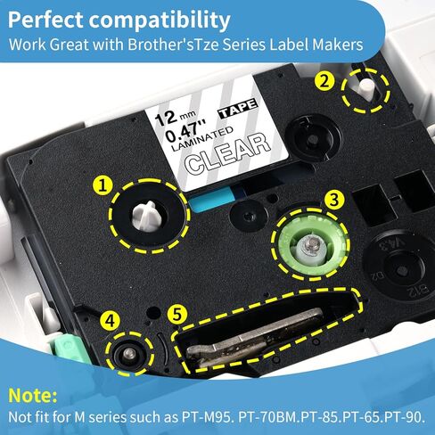 TZe-335 Black Label Tape Compatible with Brother PTouch Label Tape TZe335 in Kuwait