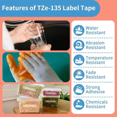 TZe-335 Black Label Tape Compatible with Brother PTouch Label Tape TZe335 in Kuwait